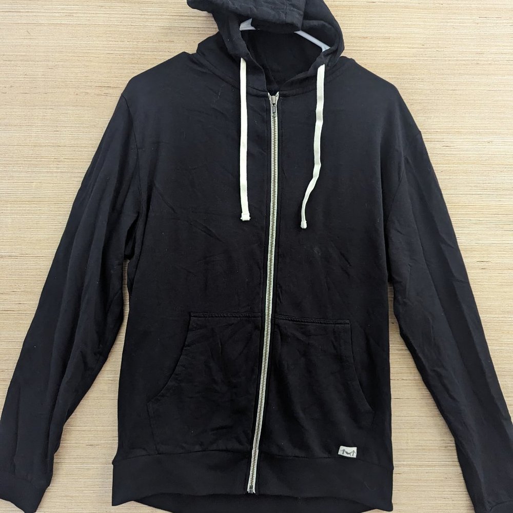 Marine Layer Mens Full Zip Hoodie Black Medium Cotton Creativity For All